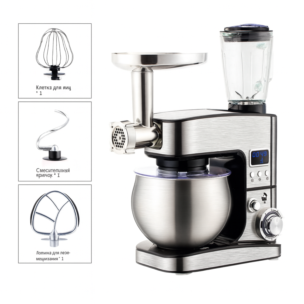 Кухонный комбайн 3в1 Top Kitchen TK00225, 4500Вт – тестомисс, мясорубка, блендер с чашей 7 л.